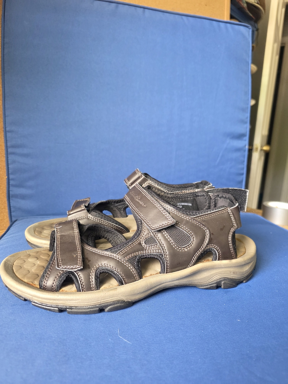 Eddie Bauer Men’s Leather Strap Sandals Brown Tan Outdoor Comfort Size 11